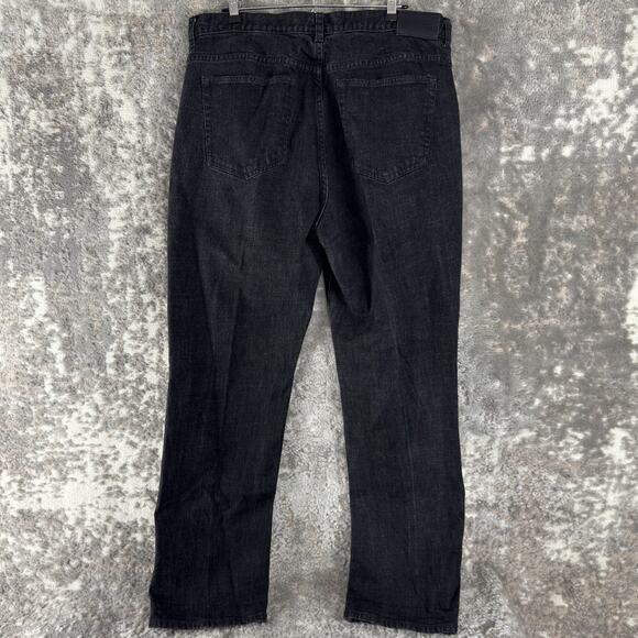 Ralph Lauren Jean Co Size 16 Classic Straight Denim Jeans Black Button Zip Pants - Picture 3 of 13
